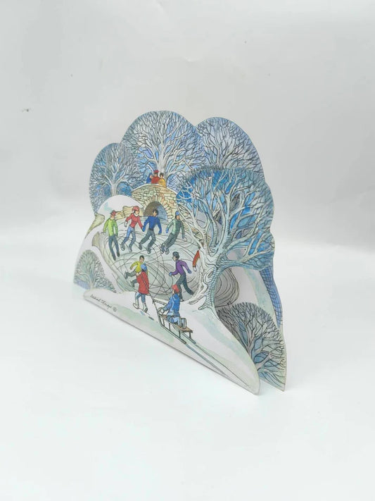 Skaters On The Pond Card