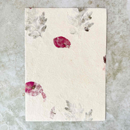 Nepalese Handmade Lokta Paper - Mugwort & Bougainvillea