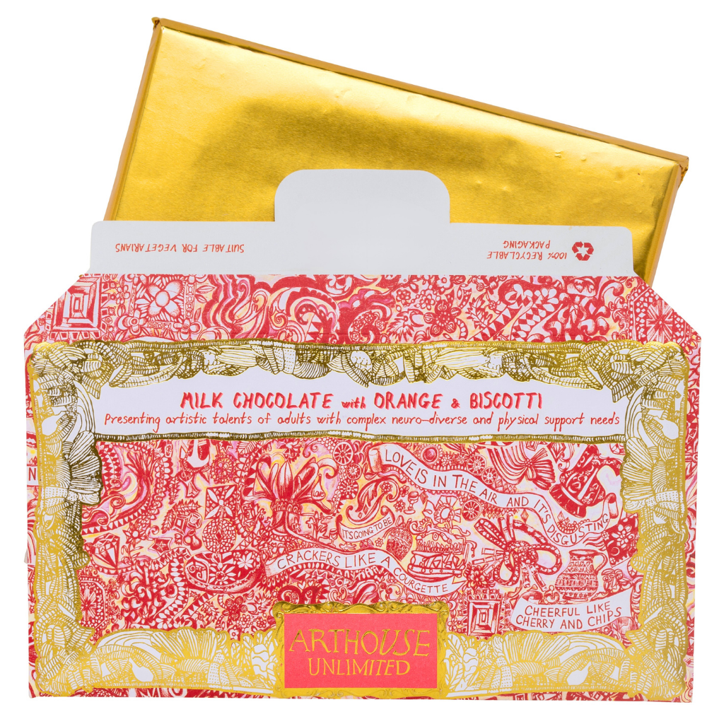 Love is in the Air, Milk Chocolate Bar with Orange and Biscotti