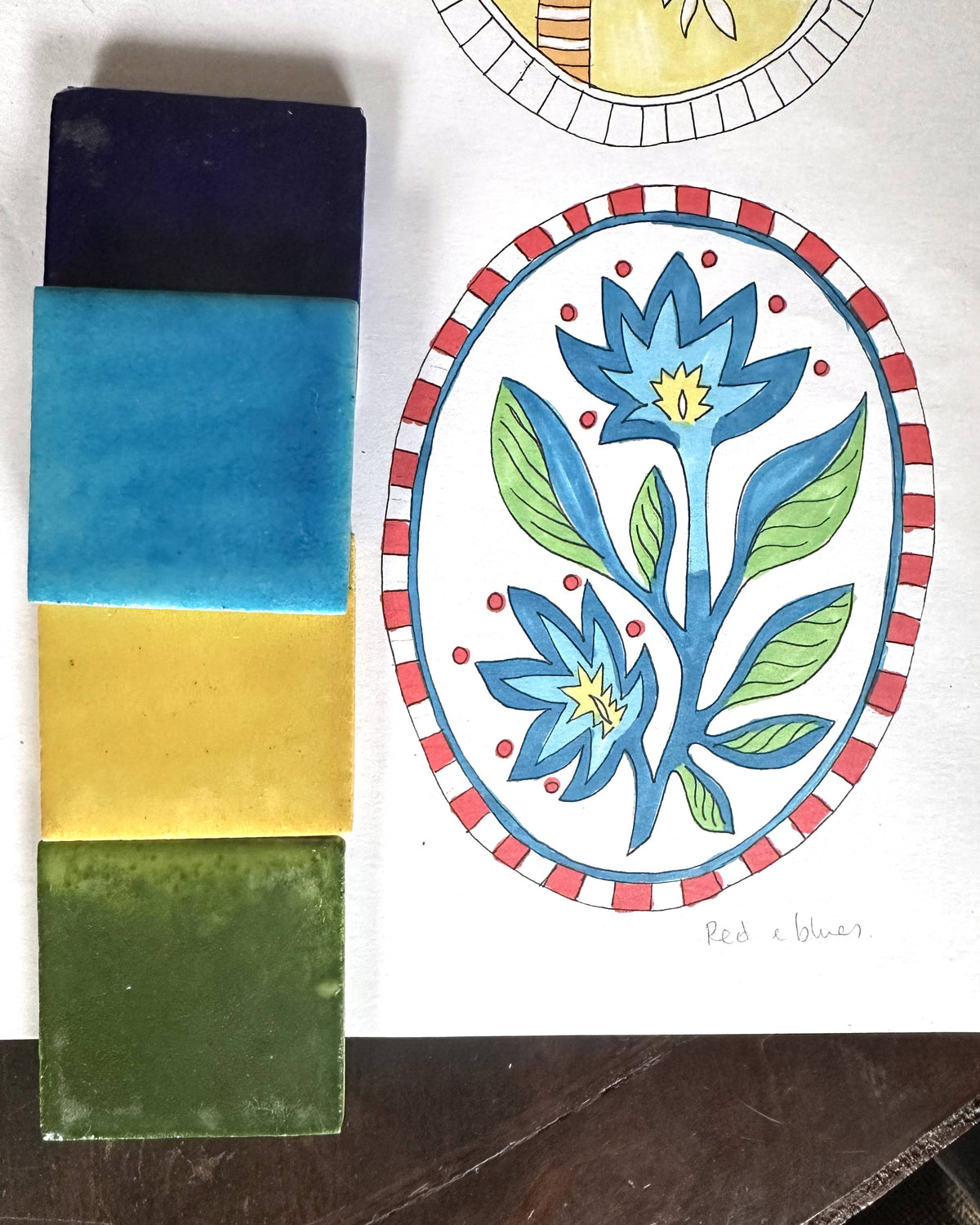 Soap Dish – Hand Painted Ceramic – Indian Flower Design