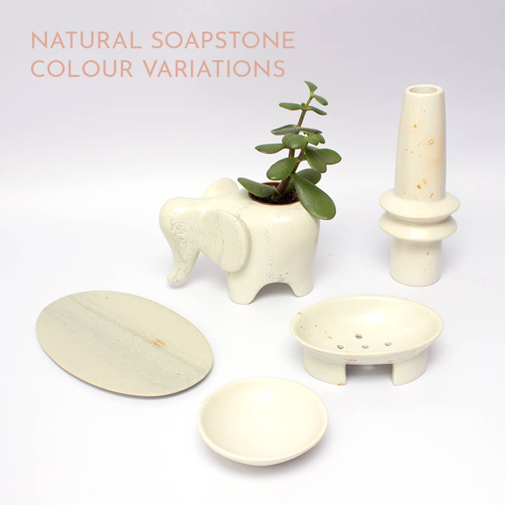 Kenyan Hand Carved Soapstone Hippo Dishes