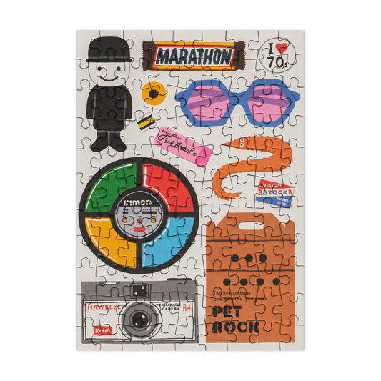 Retro 70's - 99 Piece Mini Jigsaw Puzzle
