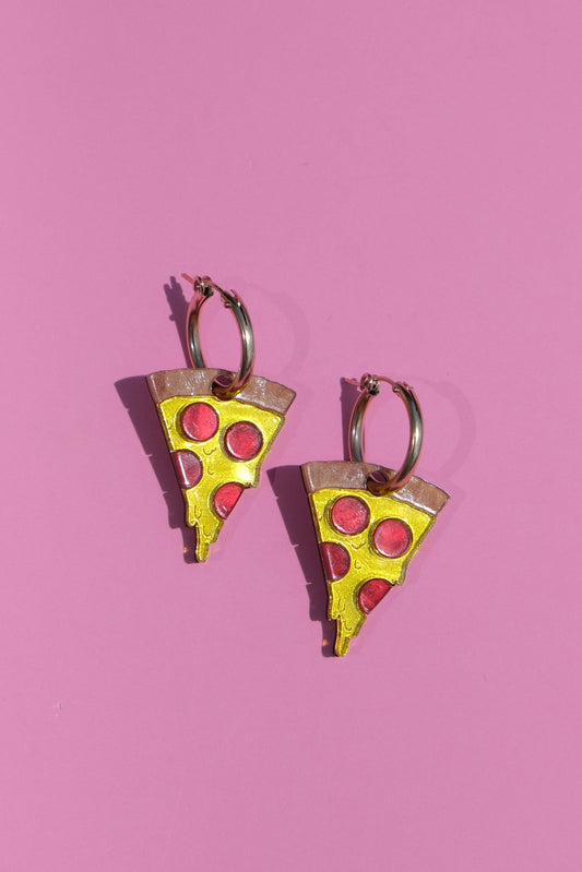 Pizza Slice Hoop Earrings