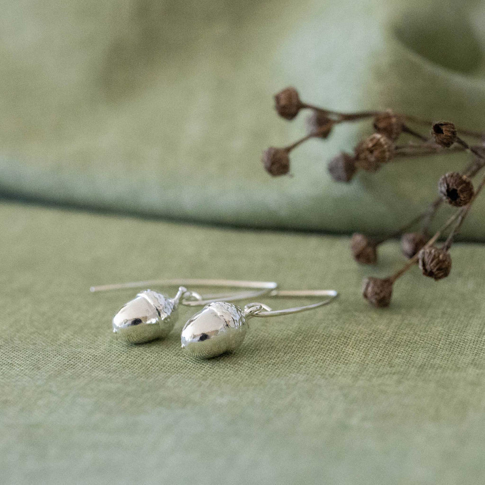 Sterling Silver Acorn drop Earrings