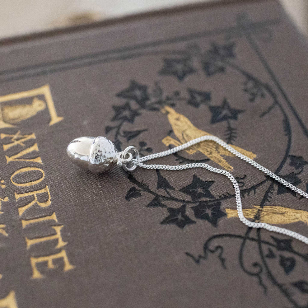 Small Sterling Silver Acorn Pendant