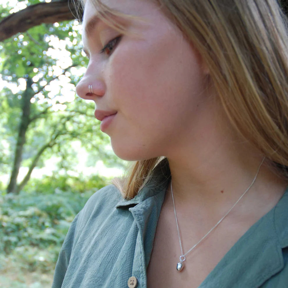 Small Sterling Silver Acorn Pendant