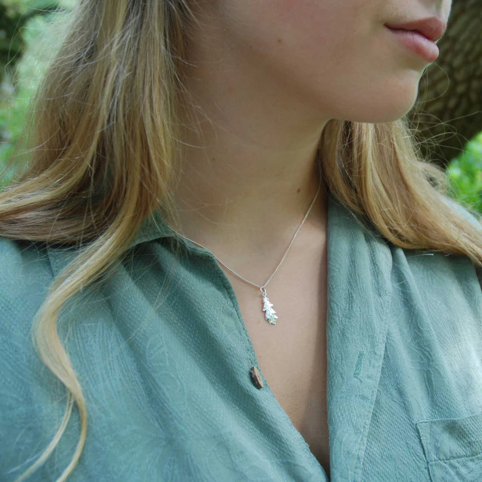 Small Sterling Silver Oak Leaf Pendant