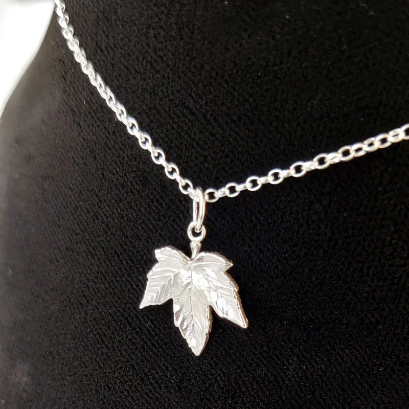 Small Sterling Silver Sycamore Leaf Pendant