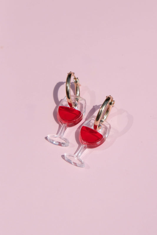 Red Wine Hoop Earrings