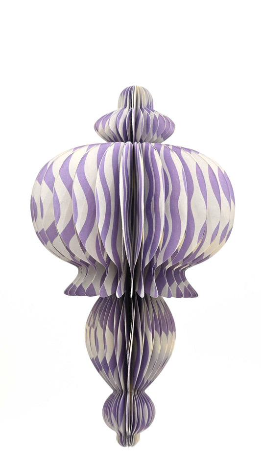Indian Recycled Paper Decoration 'Large Lilac Wavey Lines'