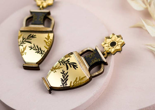 Greek Amphora Statement Earrings