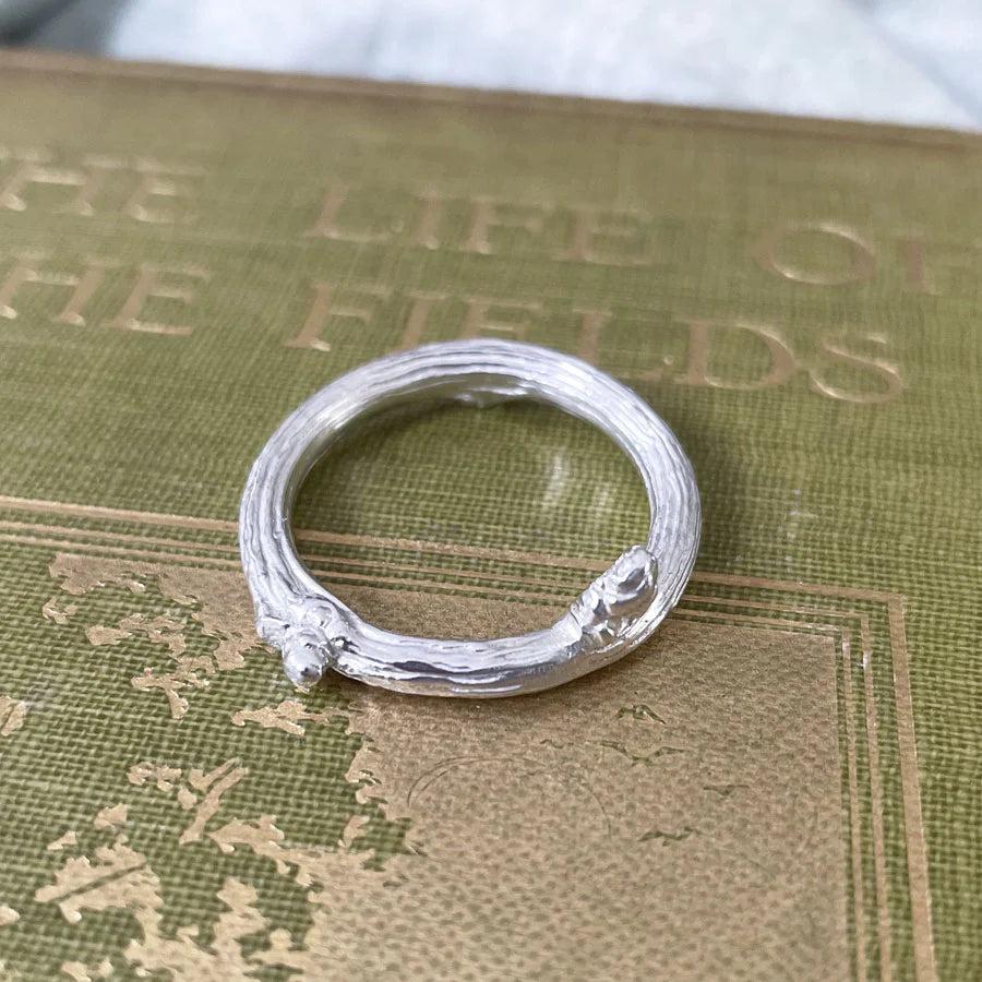 Chunky Sterling Silver Oak Twig Ring