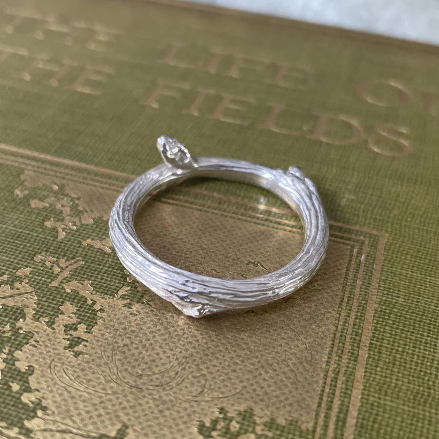 Chunky Sterling Silver Oak Twig Ring