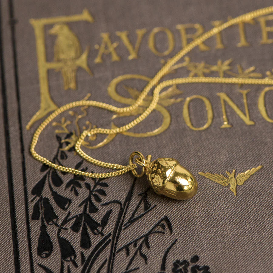 Gold Vermeil acorn pendant