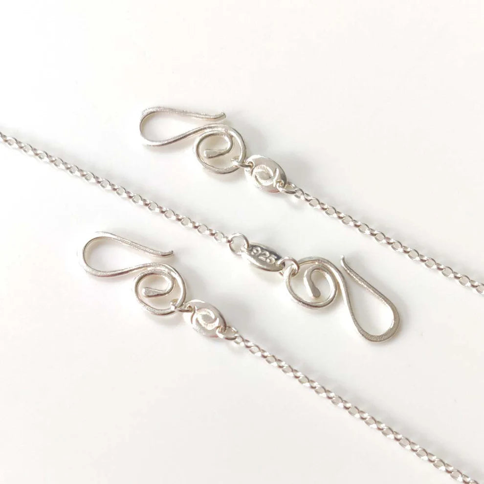 Sterling Silver Belcher Chain with Handcrafted Scroll Clasp
