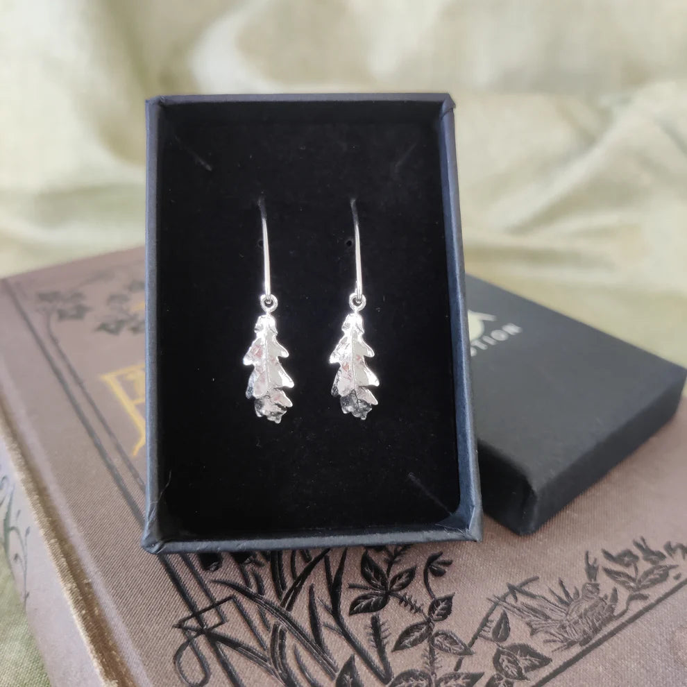 Sterling Silver Oak Leaf drop Earrings