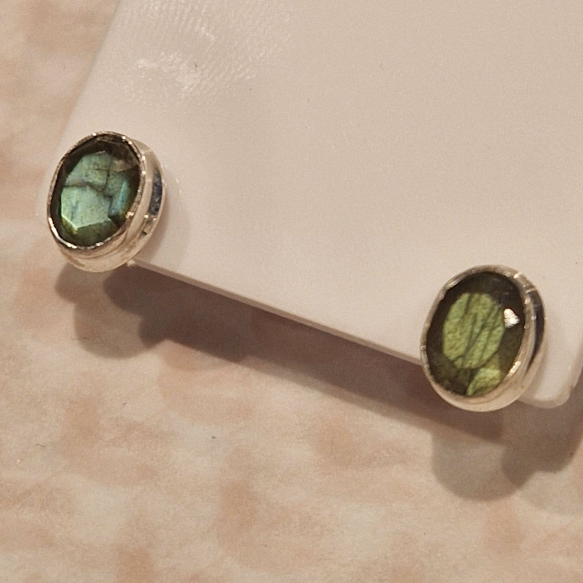 Labradorite & 925 Silver Stud