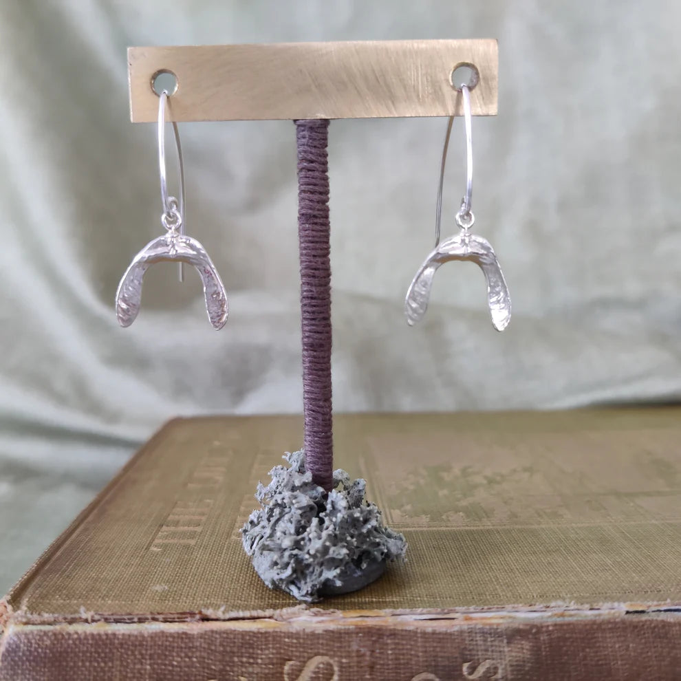 Sterling Silver Sycamore Seed Drop Earrings