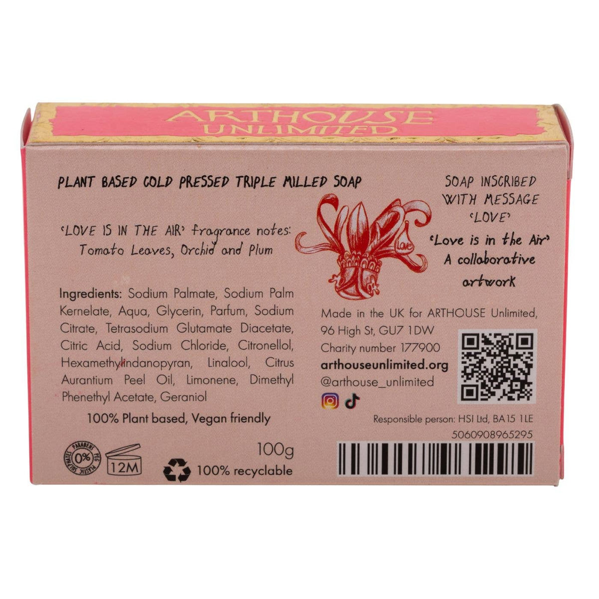 Love Is In The Air, Triple Milled Plant Based Soap