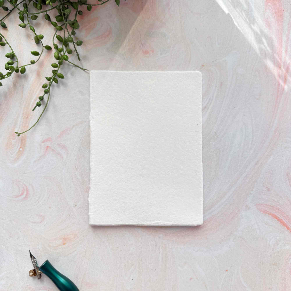 Watercolour Card in White | Packs of Handmade Cotton Card