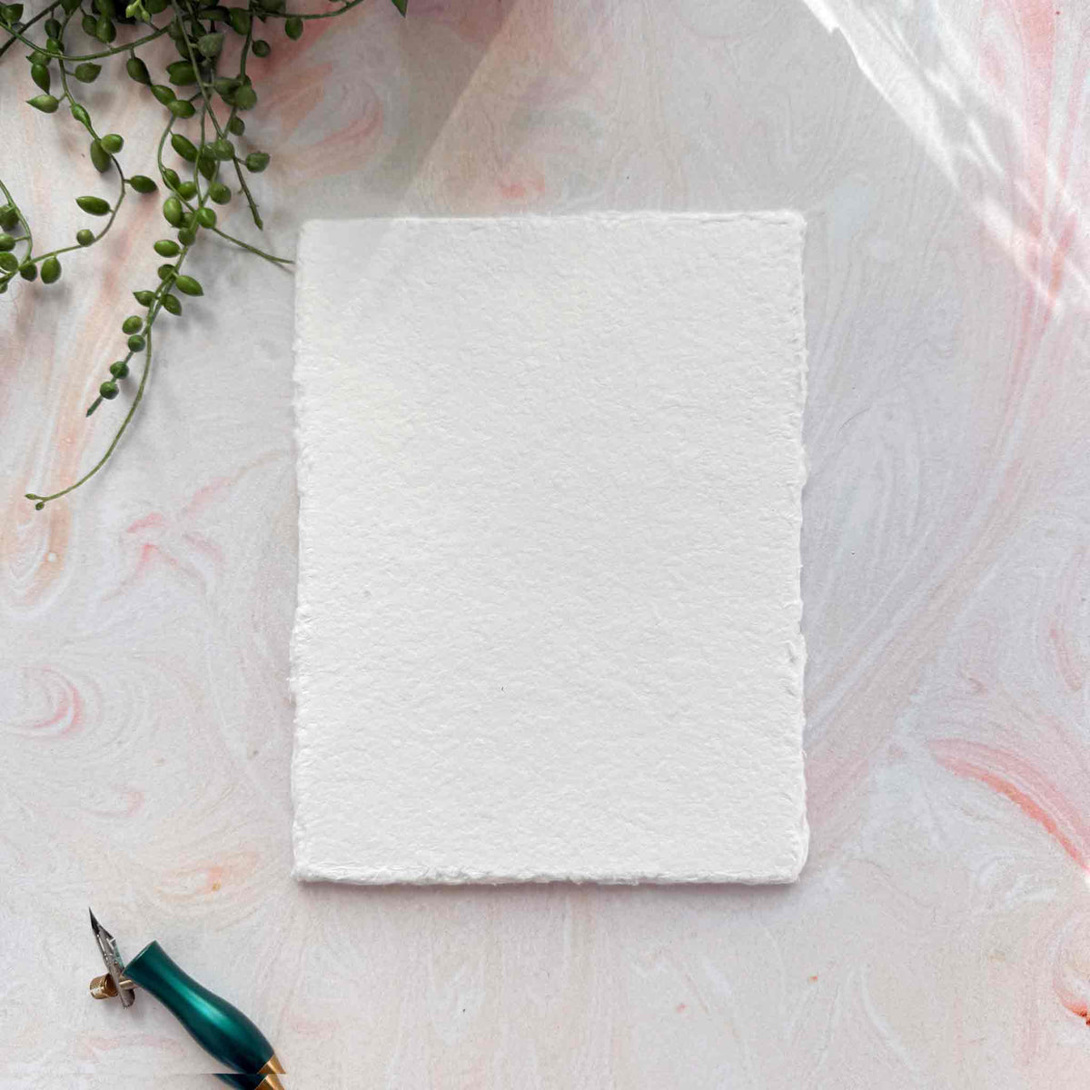 Watercolour Card in White | Packs of Handmade Cotton Card