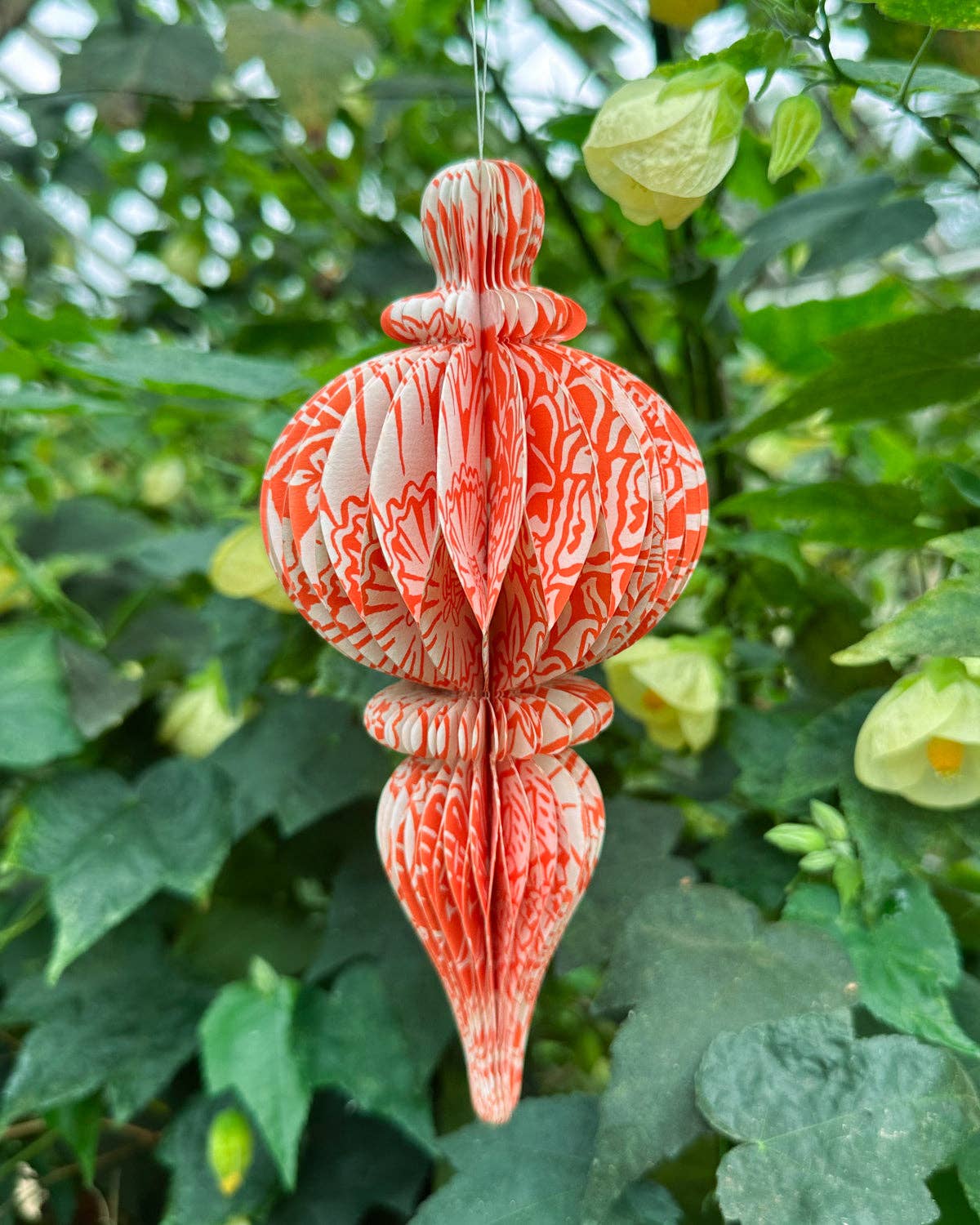 Indian Recycled Paper Decoration 'Large Orange Floral'