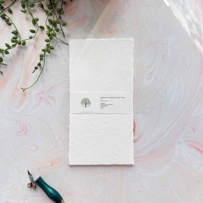 Watercolour Card in White | Packs of Handmade Cotton Card