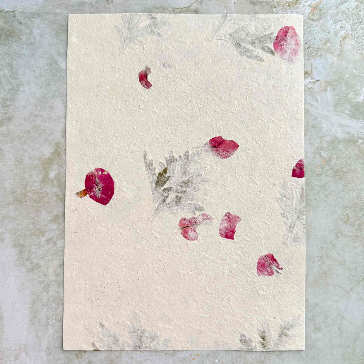 Nepalese Handmade Lokta Paper - Mugwort & Bougainvillea