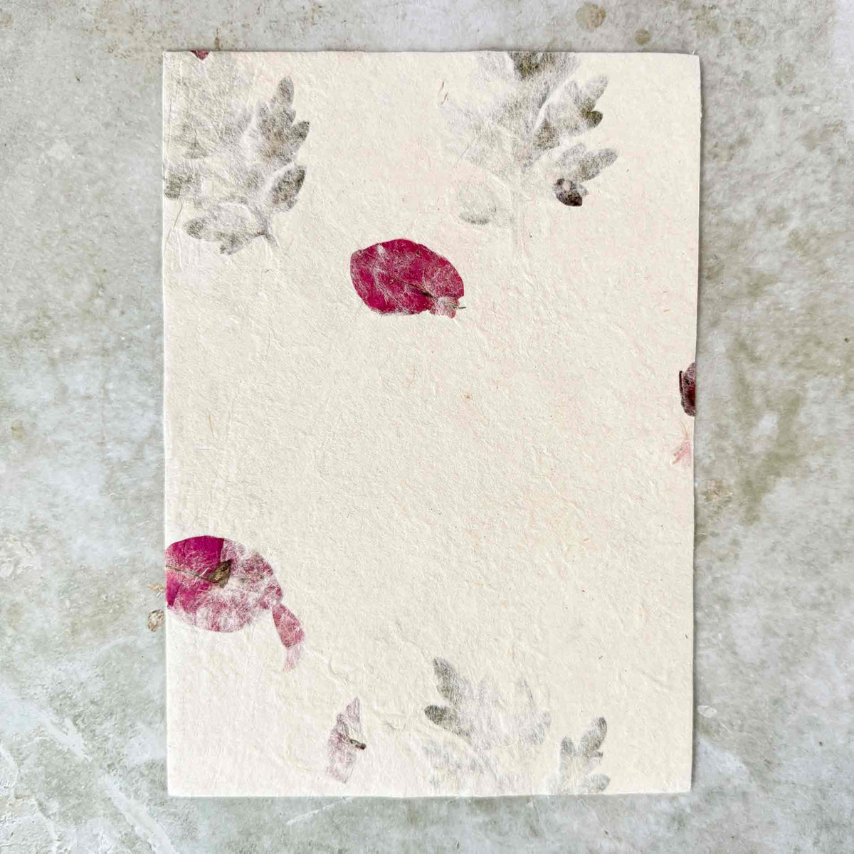 Nepalese Handmade Lokta Paper - Mugwort & Bougainvillea