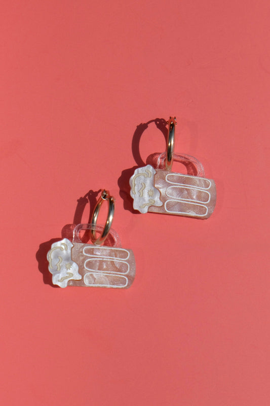 Pint of Beer Hoop Earrings