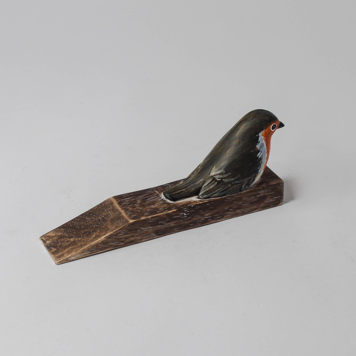 Hand Carved Wooden Robin Doorstop by Archipelago