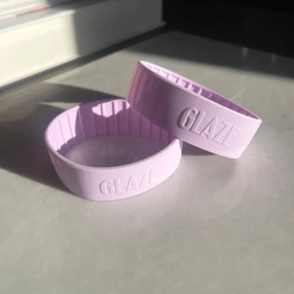 Purple silicone mold with 'GLAZIE' branding on a reflective surface