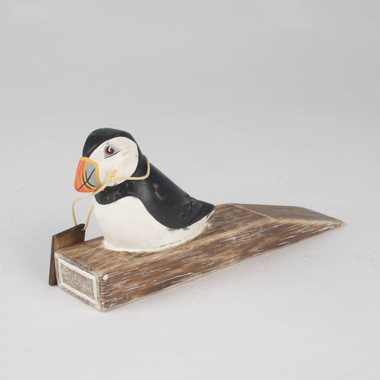 Hand Carved Puffin Doorstop by Archipelago
