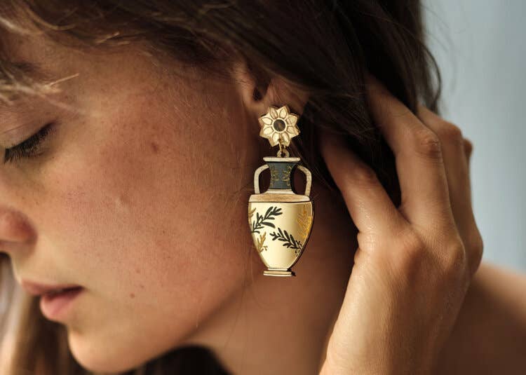 Greek Amphora Statement Earrings