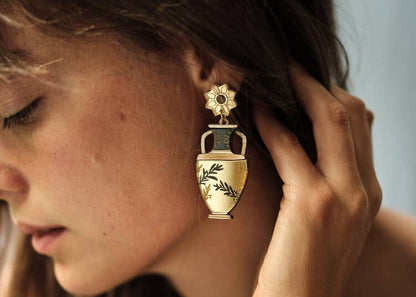 Greek Amphora Statement Earrings