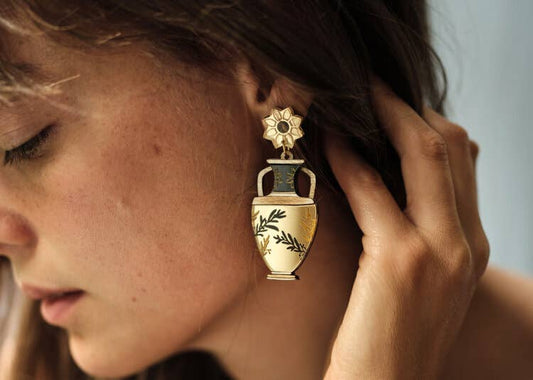 Greek Amphora Statement Earrings