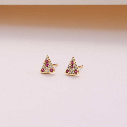THE CONNOISSEUR Crystal pizza earrings