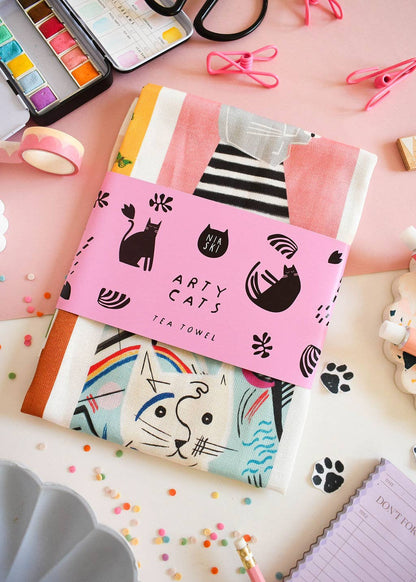 Arty Cats Tea Towel 