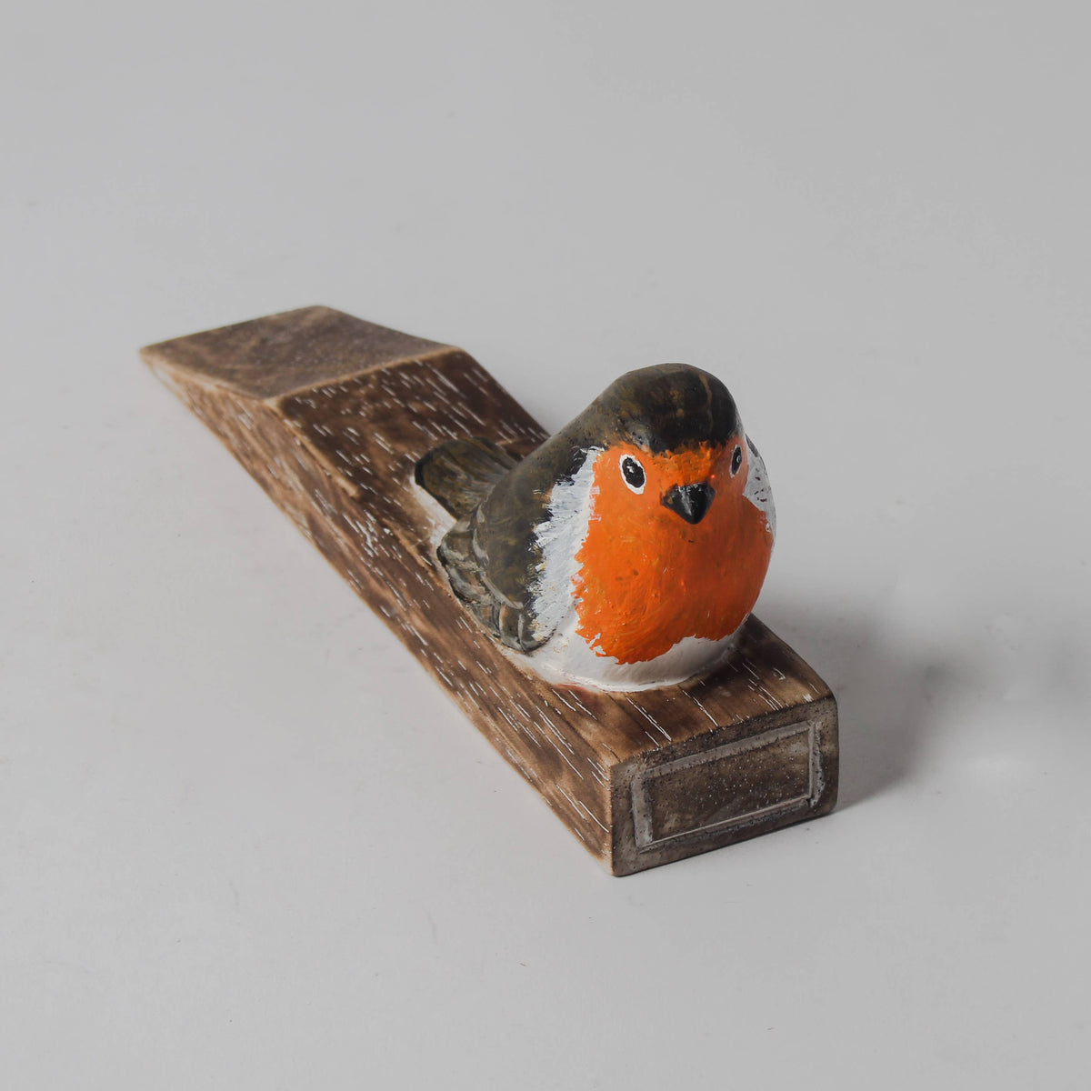 Hand Carved Wooden Robin Doorstop by Archipelago