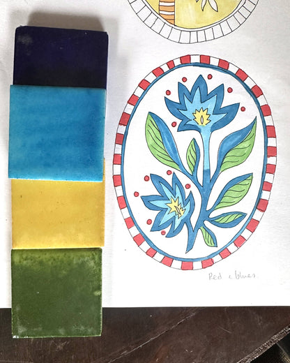 Soap Dish – Hand Painted Ceramic – Indian Flower Design