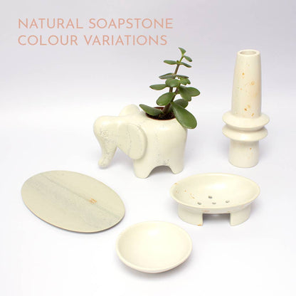 Kenyan Hand Carved Soapstone Hippo Dishes