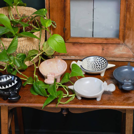 Kenyan Hand Carved Soapstone Hippo Dishes