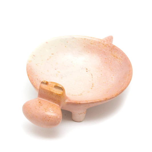Kenyan Hand Carved Soapstone Hippo Dishes