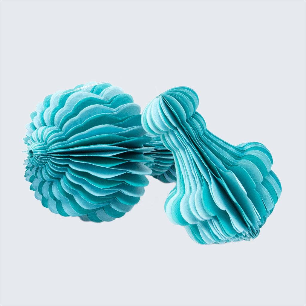 Indian Recycled Paper Decoration 'Medium Turquoise Bauble'