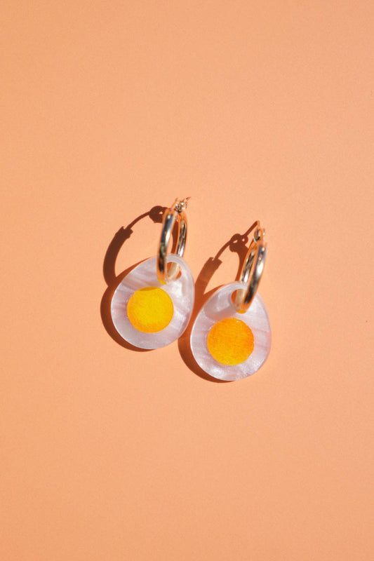 Boiled Egg Hoop Earrings