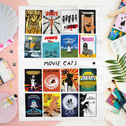 Movie Cats Tea Towel