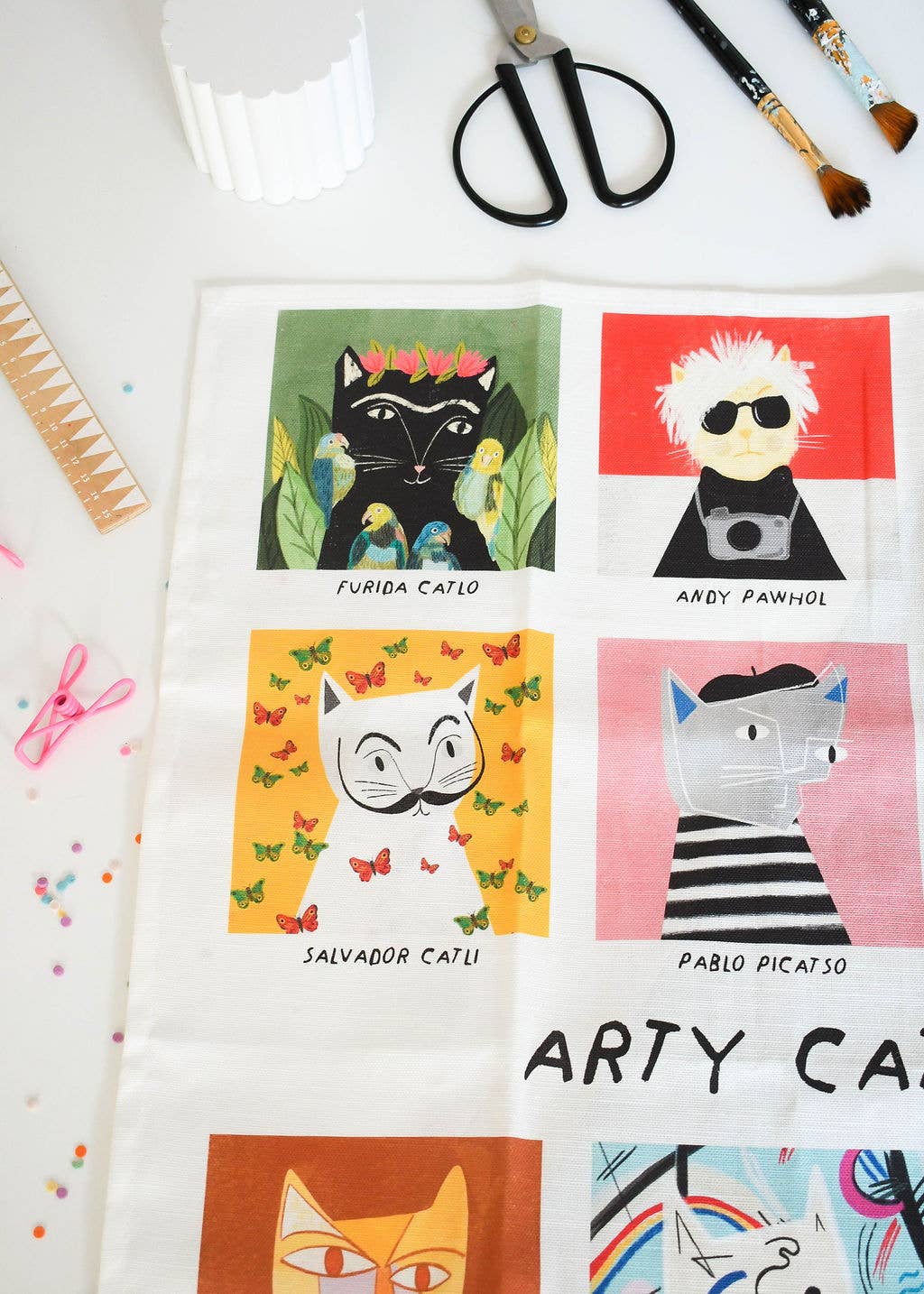 Arty Cats Tea Towel 