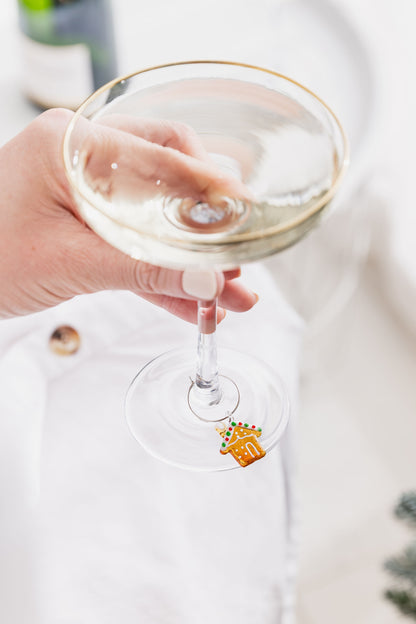 Glass Wine Charms - Christmas