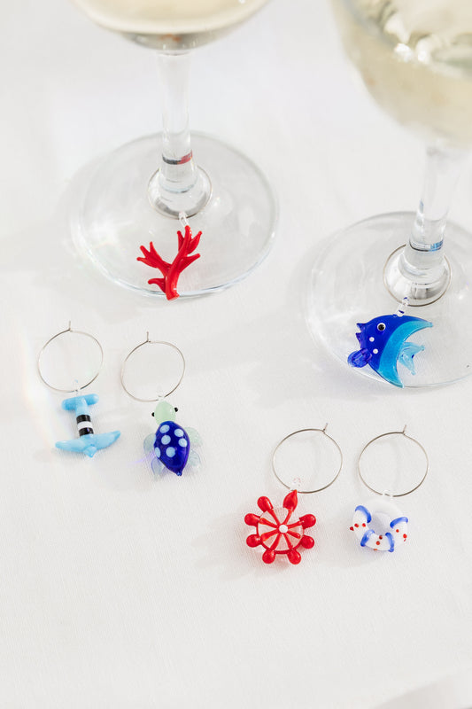 Glass Wine Charms - Coastal