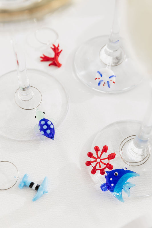 Glass Wine Charms - Coastal